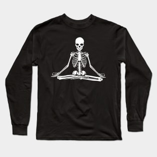 Meditating Skeleton Long Sleeve T-Shirt